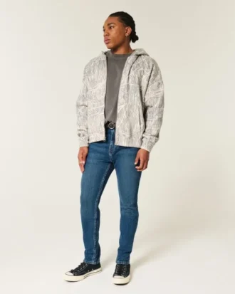 Mörkblå atletiska skinny jeans