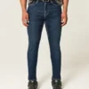 Mörkblå atletiska skinny jeans Mörkblå atletiska skinny jeans