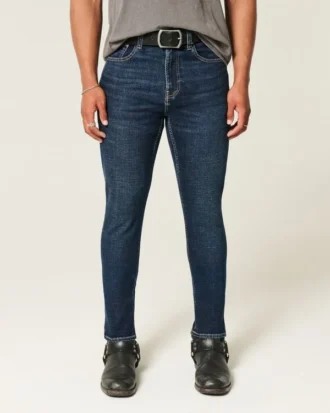 Mörkblå atletiska skinny jeans