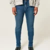 Mörkblå atletiska skinny jeans