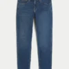 Mörkblå atletiska skinny jeans