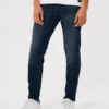 Mörkblå atletiska skinny jeans Mörkblå atletiska skinny jeans