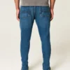 Mörkblå atletiska skinny jeans