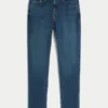 Mörkblå atletiska skinny jeans