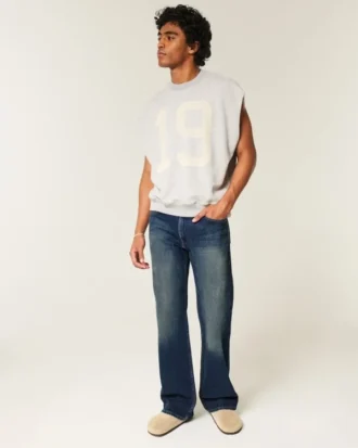 Mörkblå avslappnade bootcut-jeans Mörkblå avslappnade bootcut-jeans