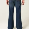 Mörkblå avslappnade bootcut-jeans Mörkblå avslappnade bootcut-jeans