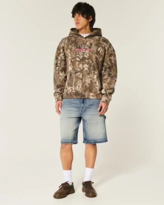 Mörkblå baggy jeansshorts