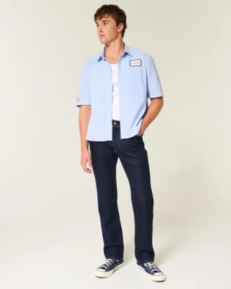 Mörkblå raka jeans