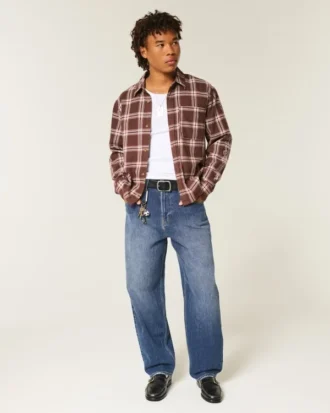 Mörkblå skaterbaggyjeans