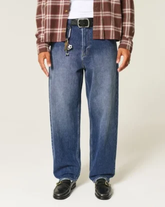 Mörkblå skaterbaggyjeans