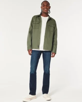 Mörkblå slim straight jeans