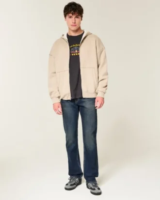 Mörkblå slim straight jeans