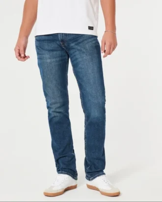 Mörkblå slim straight jeans