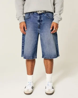 Mörkblå superbaggy jeansshorts