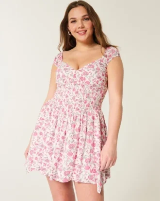 Off-the-Shoulder Asymmetrisk Hem Mini Dress