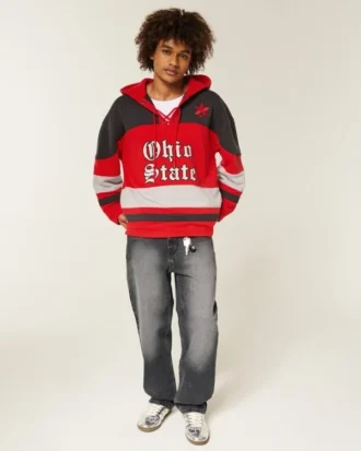 Ohio State University Buckeyes grafisk hockeyjersey-hoodie
