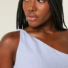 One-shoulder-top i linneblandning