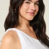 One-shoulder-top i linneblandning