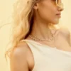 One-shoulder-top i linneblandning
