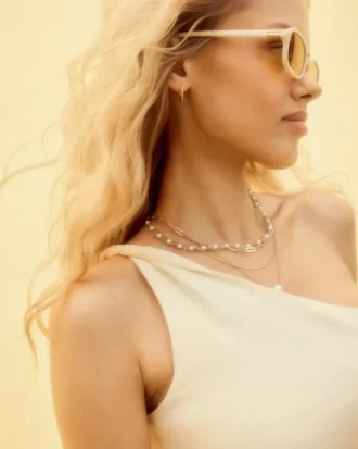 One-shoulder-top i linneblandning