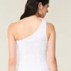 One-shoulder-top i linneblandning
