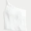 One-shoulder-top i linneblandning