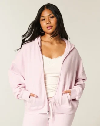 Oversized hoodie med dragkedja