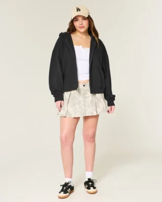 Oversized hoodie med dragkedja