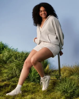Oversized hoodie med dragkedja