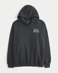 Oversized hoodie med fjärilsmotiv