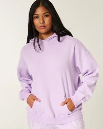 Oversized hoodie med kamouflagefoder