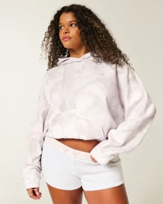 Oversized rosa kamouflagehoodie