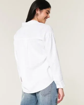 Oversized skjorta i linneblandning