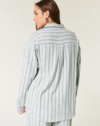 Oversized skjorta i linneblandning
