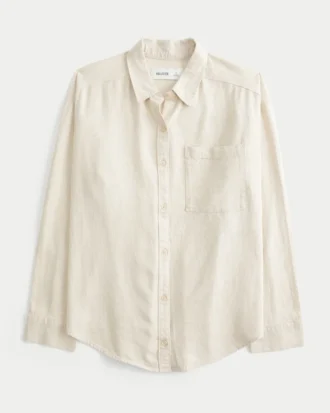 Oversized skjorta i linneblandning