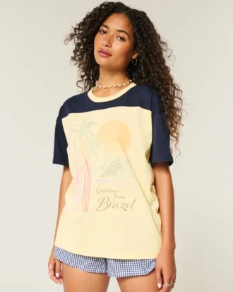 Oversized T-shirt med Brasilien-motiv