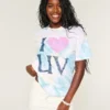 Oversized Tie-Dye I Heart UV Graphic Tee