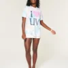 Oversized Tie-Dye I Heart UV Graphic Tee