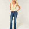 Peplum-top i linneblandning med knytning fram