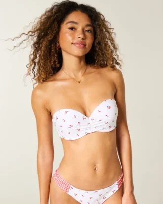 Push-up-bikinitopp med balconette-skärning