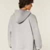 Rektangulär passform Hoodie med dragkedja och nitar