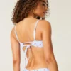 Ribbad bikini-top med rund halsringning