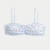 Ribbad bikini-top med rund halsringning
