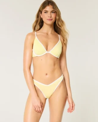 Ribbad högbenad V-midja Cheekiest bikinitrosa