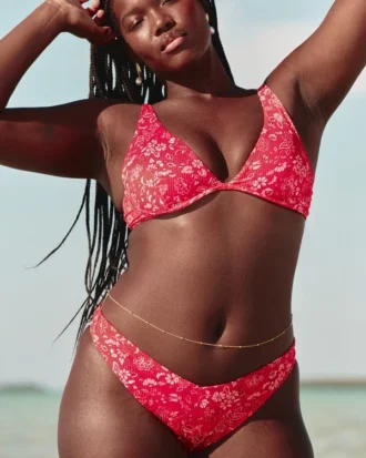 Ribbad högt skuren Cheekiest bikinitrosa