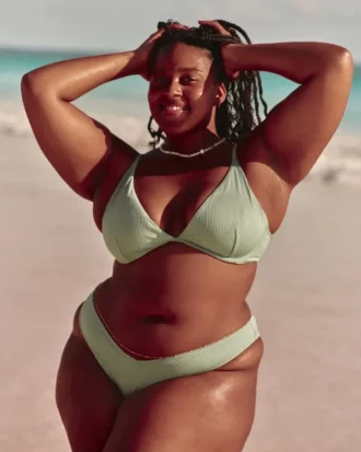 Ribbad högt skuren Cheekiest bikinitrosa
