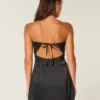 Satin Strapless Bow Bodycon Dress Satin Strapless Bow Bodycon Dress