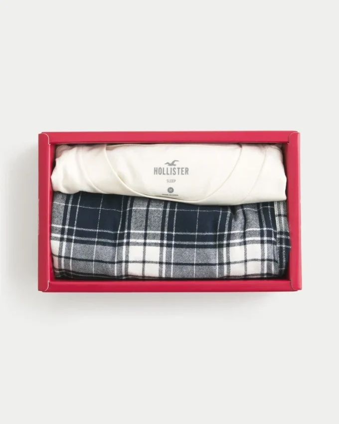 Schweizisk grafisk T-shirt och flanellpyjamasbyxor