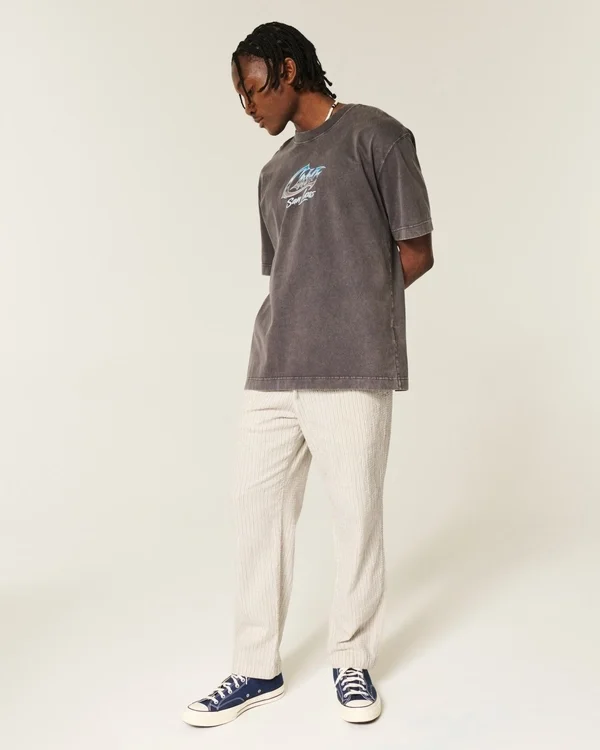 Seersucker Loose Pull-On Pants Seersucker Loose Pull-On Pants