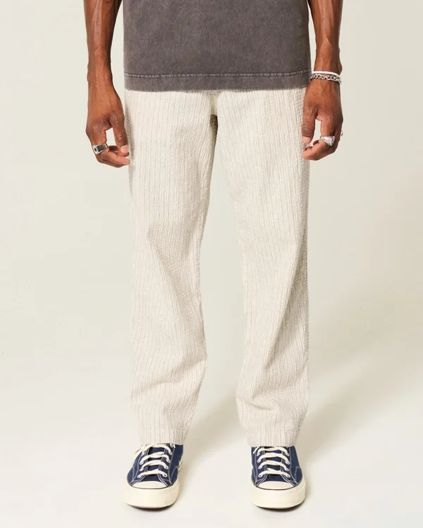 Seersucker Loose Pull-On Pants Seersucker Loose Pull-On Pants